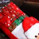 thumbnail image 4 of Calcetín navideño colgante, clásico, rojo, bonito, chimenea, bolsa de regalo de Navidad, 26 cm, decoración para fiestas familiares, juego de rol de Papá Noel, 4 of 5