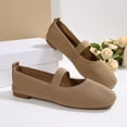 thumbnail image 6 of Xfvqtps Womens Flats Knit Mesh Breathable Casual Shoes Comfortable Walking Shoes for Everyday Use Versatile Colors Mary Jane Style Khaki, 6 of 9