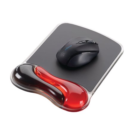 Kensington Duo Gel Wave Mouse Pad Wrist Rest, Red