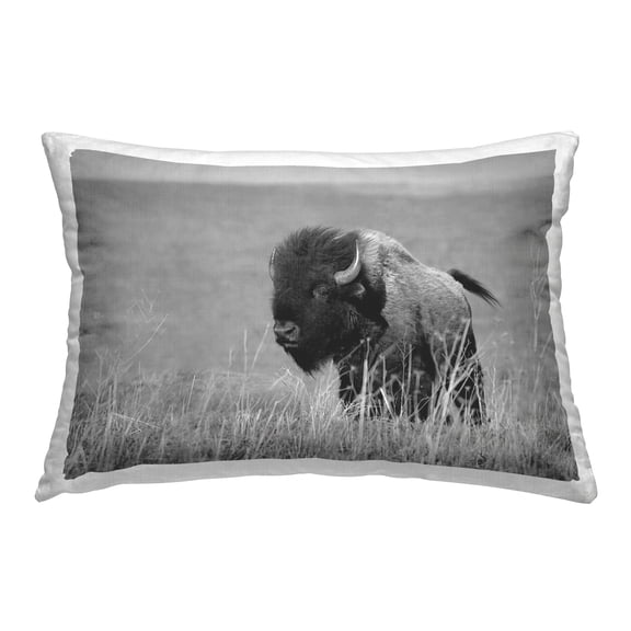 Stupell Industries Bison with Reeds Decorative Printed Throw Pillow, 14 x 20