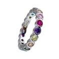 thumbnail image 2 of 100% 925 Sterling Silver High Carbon Diamonds Gemstone Wedding Band Fine Jewelry Enagement Ring For Women, 2 of 8