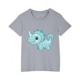 thumbnail image 5 of T-Shirts à Manches Courtes pour Enfants Garçons Filles 3-10 Ans Dinosaure Col Rond Coton Imprimé Mode Mignon Gris, 5 of 5