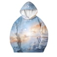 thumbnail image 3 of Piuwrlz Girls Pattern Hooded Sweatshirts for Kids Fall Hood Hoodies Long Sleeve Pullover Gray Size 7 Years, 3 of 8