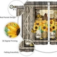 thumbnail image 4 of Farmhouse Vintage Country Sunflower Kitchen Curtains 2 Panels Rod Pocket Rustic Yellow Floral Inspirational Small Short Cafe Tier Window Curtains Cottage Window Drapes Treatment Decor 28x39 Inch, 4 of 6