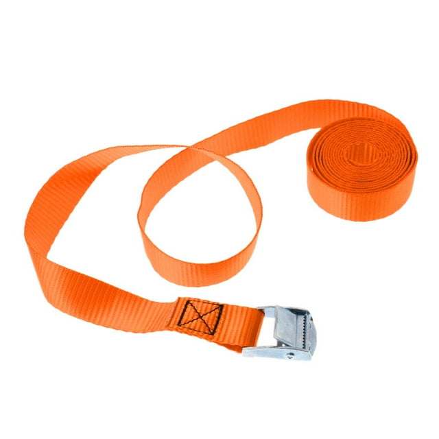 25 mm X 3 metros Kayak Amarre Correa de amarre Cinturón de correas y hebilla de leva de metal para tabla de surf / Barco / Camión / Remolque / Portaeq , naranja Macarena Correa de amarre de kayak