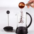 thumbnail image 4 of Cuchara de café retro de acero inoxidable con mango de nogal negro Cuchara medidora de 10 g para granos de café o té Oro rosa, 4 of 4