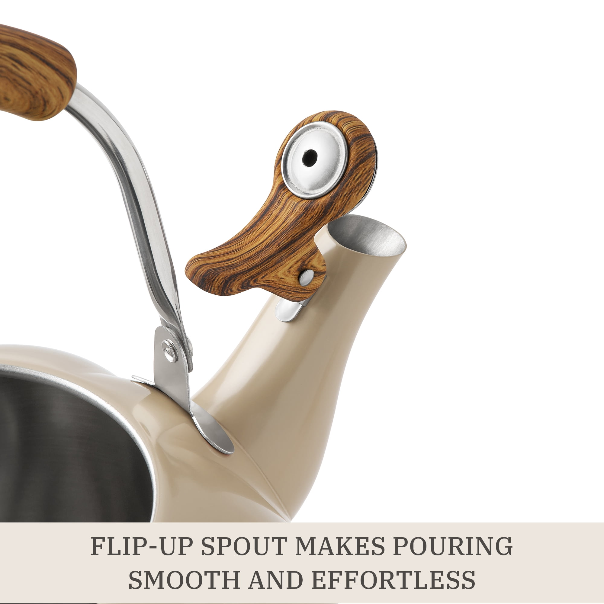 The Pioneer Woman Taupe Pumpkin Whistling Tea Kettle with Lid - Hand Wash Only