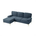thumbnail image 3 of Aukfa 80" Sectional Sofa with Chaise for Living Room, Modern Lounge Couch, Pillow Top Arm, Blue, 3 of 11