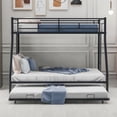 thumbnail image 2 of PORKISS Metal Twin Over Full Bunk Beds with Trundle Bed, Bunk Beds for Kids Teens Adults with Ladders, No Box Spring Needed, Black, 2 of 12