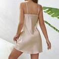 thumbnail image 4 of Gvdentm Womens Nightgown Women's Cut Out Trim Chemise Nightgown Spaghetti Strap Night Dress Sleepwear Beige,S, 4 of 6