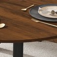 thumbnail image 6 of Dining Table Sets Retractable dining table, round dining table, extendable dining table, 6-person carbon steel base, modern and simple solid wood veneer dining room furniture (42 inches extended to 5, 6 of 17