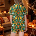 thumbnail image 6 of Halloween Pajamas Kids Size 7-8 Years Childrens Casual Loungewear Short Sleeve Top and Shorts Cozy Set Girls Pajama Set Green, 6 of 6