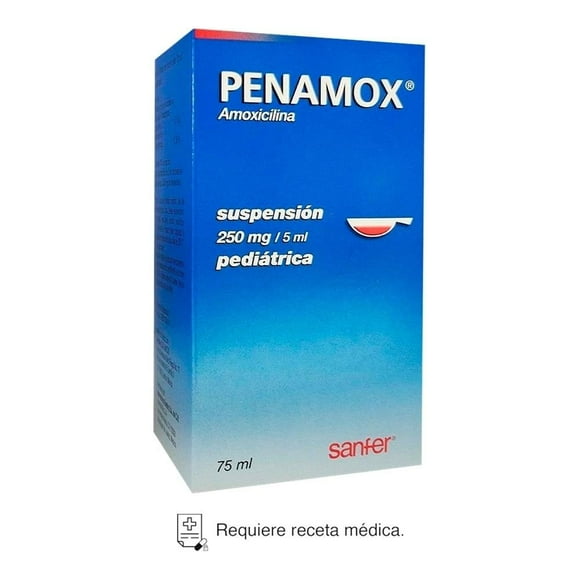 Penamox Amoxicilina 250 mg suspensión pediátrica 75 ml