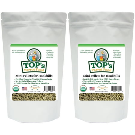 TOP's Parrot Food Mini Organic Pellet 8 lb. Bundle