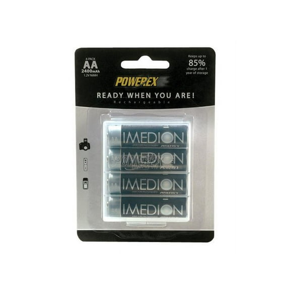 Maha PowerEx IMEDION "Ready When You Are!" MHRAAI4 - Battery 4 x AA type - NiMH - ( rechargeable ) - 2400 mAh