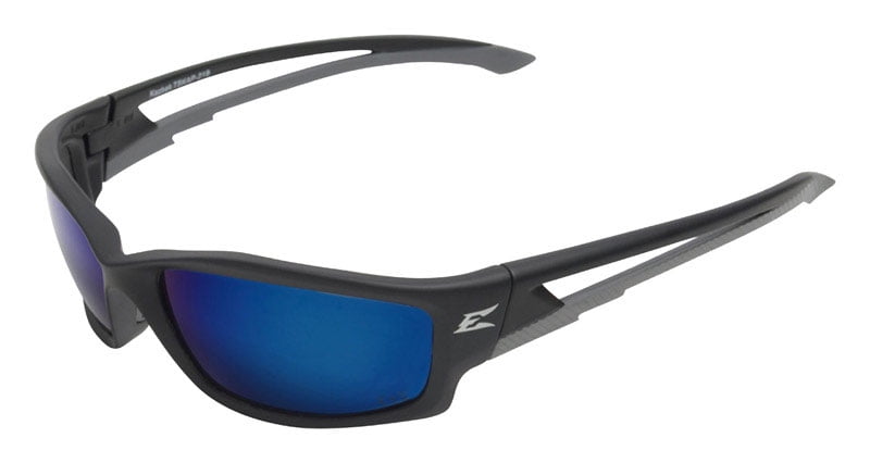 Edge Eyewear SK-XL118 Kazbek XL Safety Glasses Black with Blue Mirror Lens 