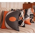 thumbnail image 2 of Set of 4 Throw Pillow Covers Modern Abstract Orange Stripes Gray Black White Acrylic Bold Grey Decorative Pillow Cases Home Decor Square 18x18 Inches Pillowcases, 2 of 6