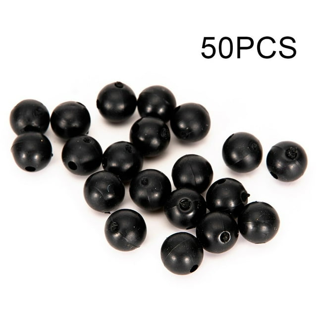 50 Pcs Perles de Pêche à la Carpe Rondes en Caoutchouc Souple Flottant 6/8Mm