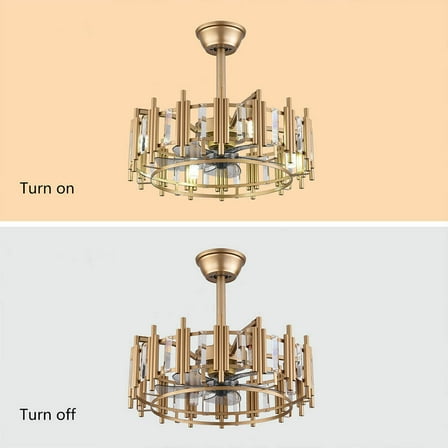 For Bedroom 3 Speed Caged Ceiling Fan with Light 20" Modern Luxury Bladeless