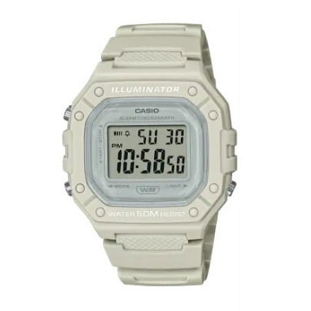 Casio Illuminator Light Gray Band Unisex Digital Sport Wrist Watch W-218HC-8AV
