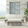 thumbnail image 2 of Thatcher 2Pc Outdoor Wicker Sofa Set Creme/Driftwood - Sofa & Coffee Table Ottoman, 2 of 20