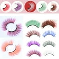 thumbnail image 5 of Colorful Eyelashes Halloween Dramatic Party Mixed Color False  Lashes Eye Extensions Makeup, 5 of 9