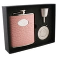 thumbnail image 1 of Annabella Light Pink Snake Skin Leatherette 6 oz Stellar Flask Gift Set, 1 of 1