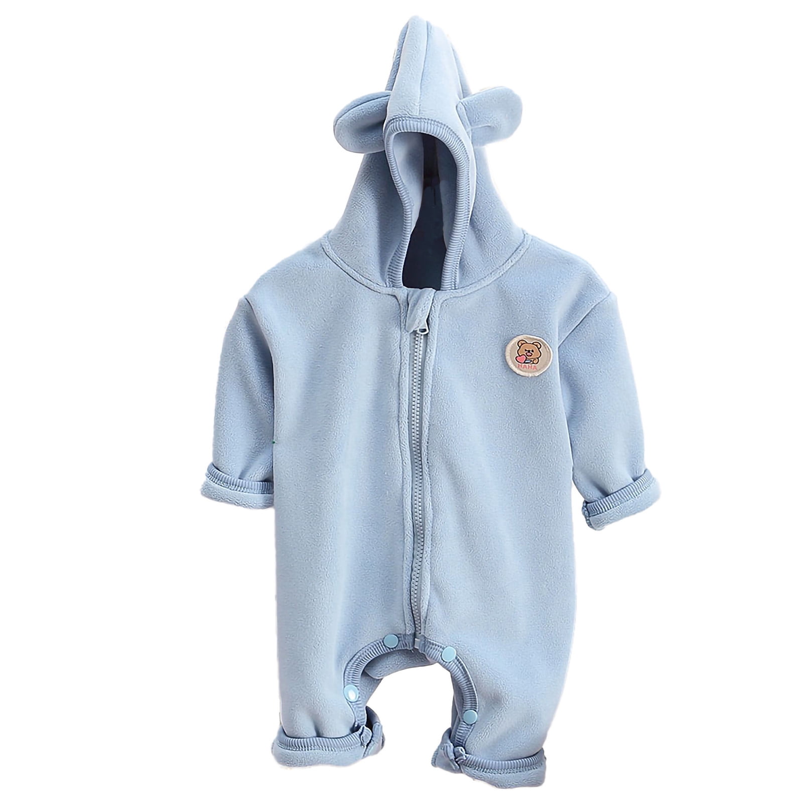Hicidod Newborn Fleece Romper Snowsuit Cute Thick Soft Jumpsuit Bodysuit Warm Outwear Fall Winter Onesie Pajamas for Baby Boys Girls