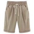thumbnail image 1 of Plebaso Women's Knee Length Shorts Drawstring Casual Shorts with Pockets Solid Color Summer Beach Shorts, 1 of 4