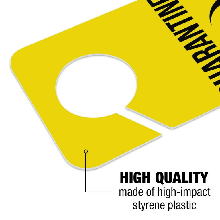 Biohazard Quarantine and Chill Plastic Door Knob Hanger Sign