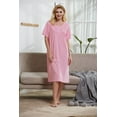thumbnail image 3 of Chemises de Nuit d'Été pour Femmes, Douce 100 % Coton Confortable Légère à Manches Courtes Nuisette pour Dames, 3 of 5