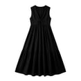 thumbnail image 4 of ClodeEU Women's V Neck Sleeveless Midi Dress,Casual Flowy Sundress with Pockets Black,Women's Plus L, 4 of 6