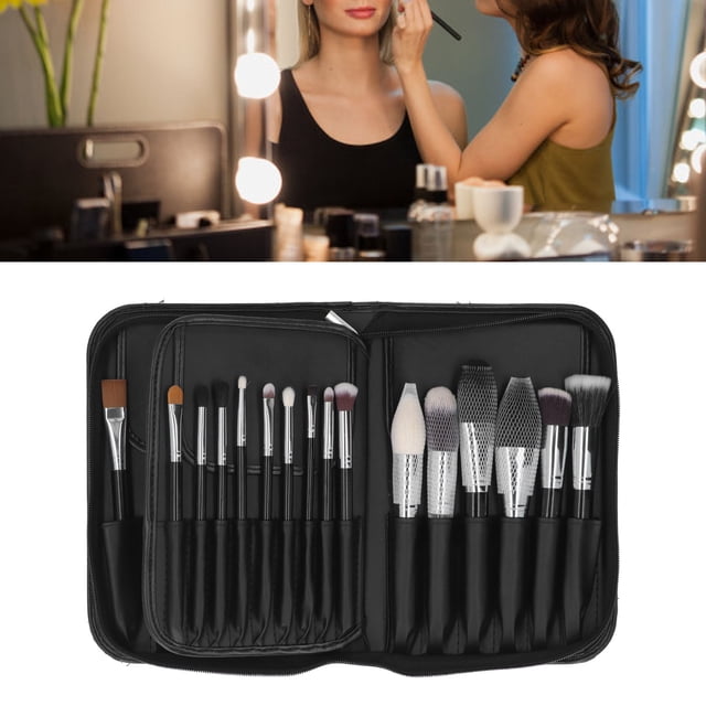 Makeup Brush Set, Easy To Use Professional 29Pcs Cosmetic Brush Wood Handle with Foldable Storage Bag for Travel