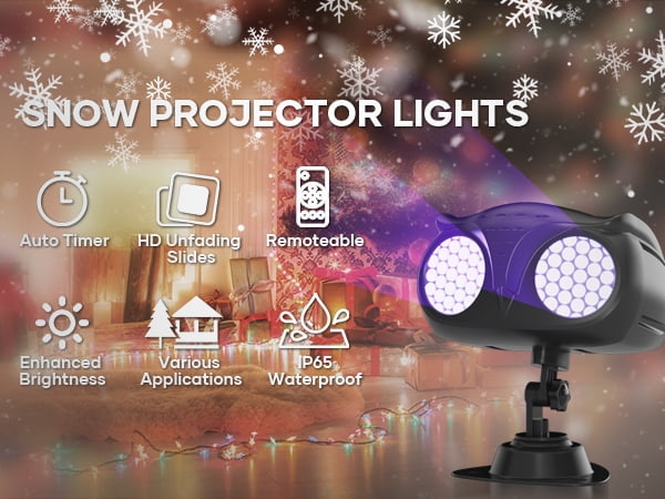 Kerst Projector 10.5cm - Sneeuwvlok Projectielamp Met Bewegende Rotatie | Binnen & Buiten Gebruik