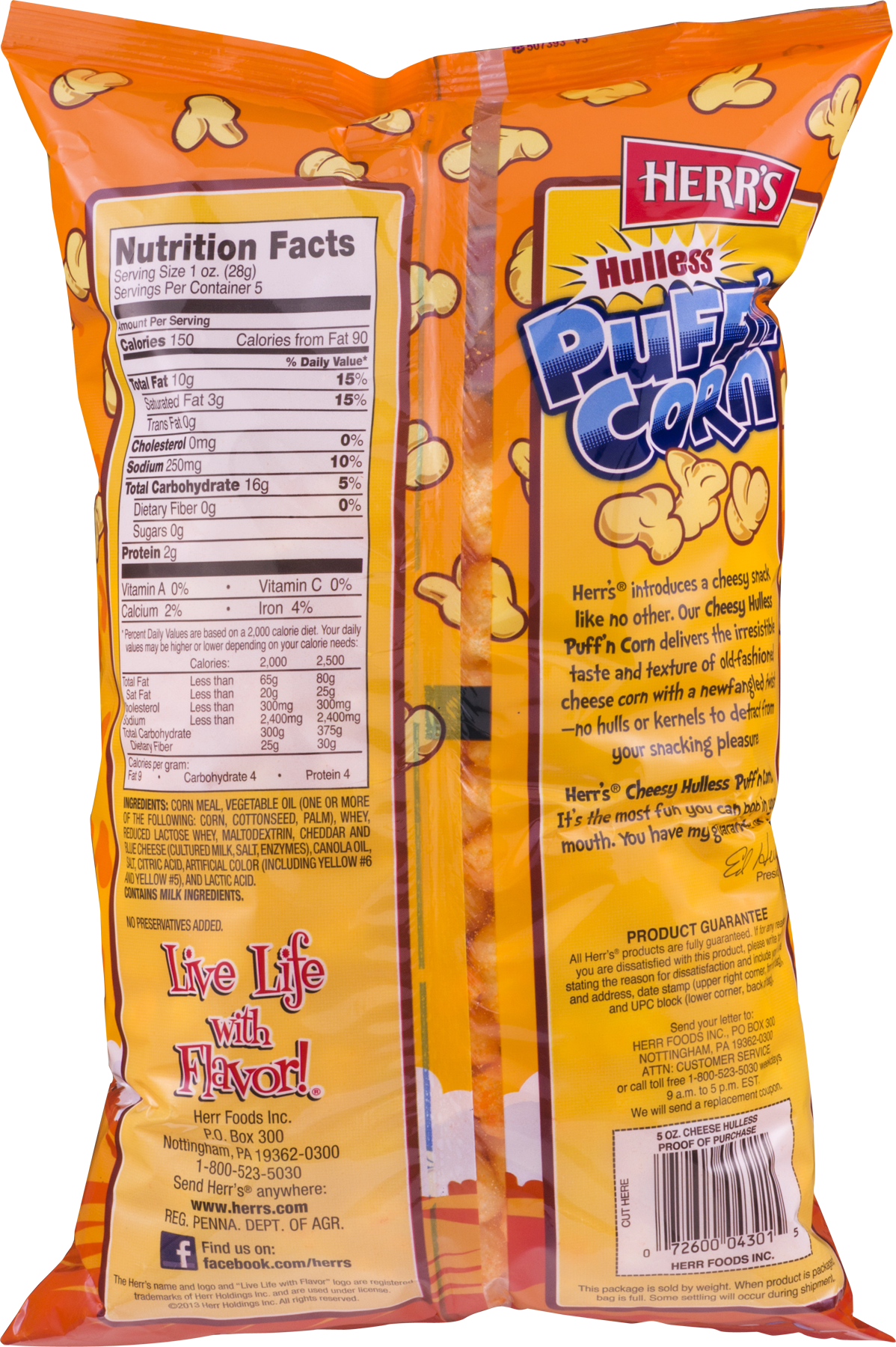 Herr's Puff'n Corn Big Cheese Flavored Hulless Puffed Corn, 4 1/2 oz - The  Fresh Grocer