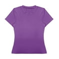 thumbnail image 3 of XMHJSMD Women's Crew Neck Short Sleeve Tees Slim Fit T Shirt Basic Tops(Purple,Xl), 3 of 3