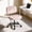 Pink, variant on Betcozy Armless Rolling Office Chair, Compact Tufted Vanity Chair with Height Adjustment, Modern PU Leather Task Chair for Small Office, Beige