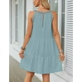 thumbnail image 2 of Halter Dress For Women Mini Sundress Lace Crochet Sleeveless Cover Ups A-Line Tiered Swing Summer Casual Dress, 2 of 4