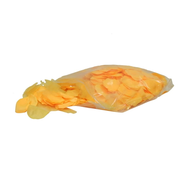 Goldenrod Yellow Rose Petals Polysilk Faux Fake Flower 400 Opaque & 100 Sheer 2.25in Petals per Bag for Craft Table Engagement Ceremony Wedding Aisle Floral Romantic Decor (Yellow, Set of 4 bags)