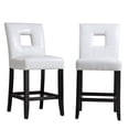 thumbnail image 2 of Weston Home Landen Faux Leather Keyhole Counter Height Stool, Set of 2, White, 2 of 6