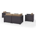thumbnail image 3 of BISCAYNE 4 PERSON OUTDOOR WICKER SEATING SET IN MOCHA - TWO ARMCHAIRS, TWO CORNER CHAIR, COFFEE TABLE, 3 of 4