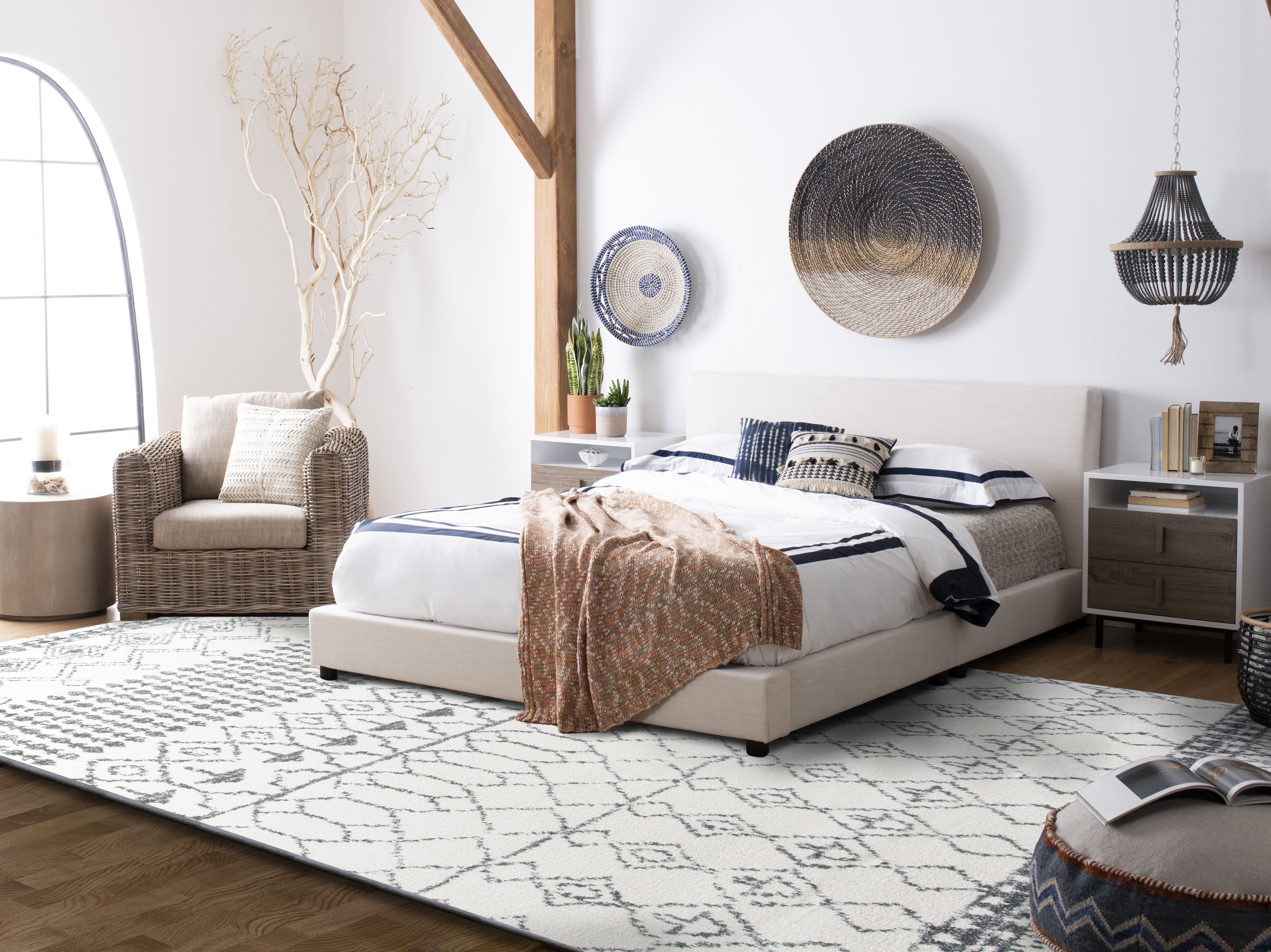 SAFAVIEH Tulum Coriander Oriental Area Rug, Ivory/Grey, 5'3" x 7'6"