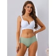 thumbnail image 4 of Unique Bargains Women's Mid-Waisted Invisible Full Coverage Breathable Briefs L Green, 4 of 6