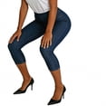 thumbnail image 6 of Drovellove Women's Plus Size Casual Stretch Denim-Like Leggings with Pockets | Elastic High Waisted Faux Denim Pull On Pants for Daily Wear, Travel, or Weekend Errands, 6 of 9