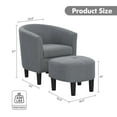 thumbnail image 4 of Aukfa Barrel Accent Chair with Ottoman & Arms, Modern Upholstered Chair for Bedroom/ Living Room, Gray, 4 of 8