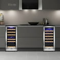 thumbnail image 6 of Tittla 15 Inch Dual Zone Wine Cooler and 15 Inch Single Zone Wine Cooler 60 Bottle with Upgraded Compressor Under Counter or Freestanding Low Noise, 6 of 7