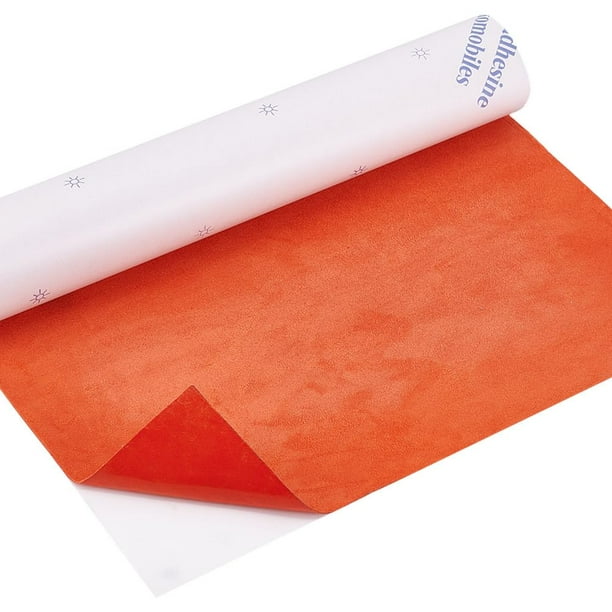 Vinilo autoadhesivo para interiores de coche, 1,64 yardas (12,44 pulgadas), 12,44 pulgadas, color naranja, ideal para manualidades.