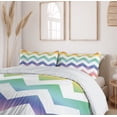 thumbnail image 6 of Ambesonne Geometric Duvet Cover Sets, Large Zig Zag Pattern, 2-Queen, Multicolor, 6 of 7