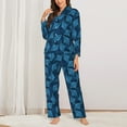 thumbnail image 2 of Vsdgher Stingray Pajamas Set Long Sleeve Sleepwear Womens Button Down Nightwear Pj Sets-Small, 2 of 7