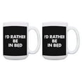 thumbnail image 1 of ThisWear Sarcastic Gifts I'd Rather Be in Bed Work Humor Gifts 2 Pack Gift 15oz Coffee Mugs Black, 1 of 4